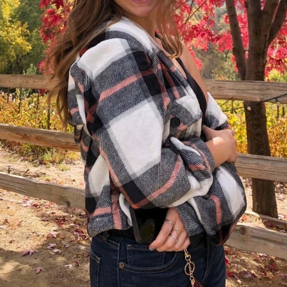 Cozy Plaid Boyfriend Jacket Oversized Shacket - Picture 11 of 11